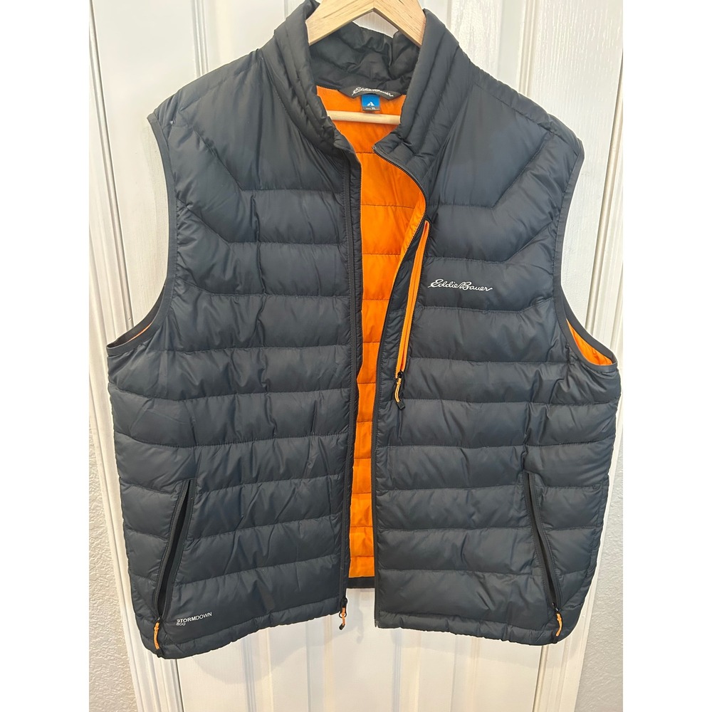Eddie Bauer Mens First Ascent StormDown 800 Puffer‎ Vest XL Black goose down